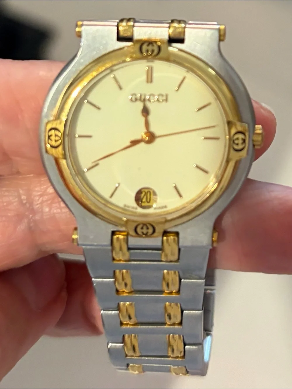 Mens Gucci Two-Tone Gold and Silver Stainless Steel Watch